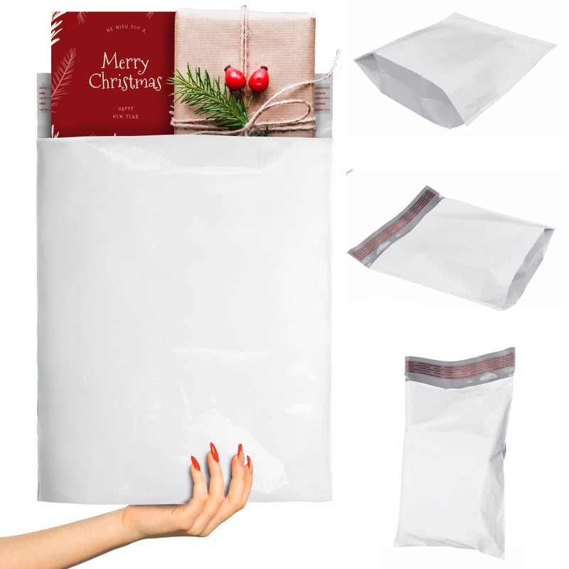 ABC PACK & SUPPLY White Gusseted Poly Mailers, 11 x 13 x 4 Inch. Pack of 100 Expansion Poly Mailers Bags. Shipping Envelopes for Clothing, 2.5 Mil. Plastic Shipping Bags Self Seal. Mailing Packages - Image 1